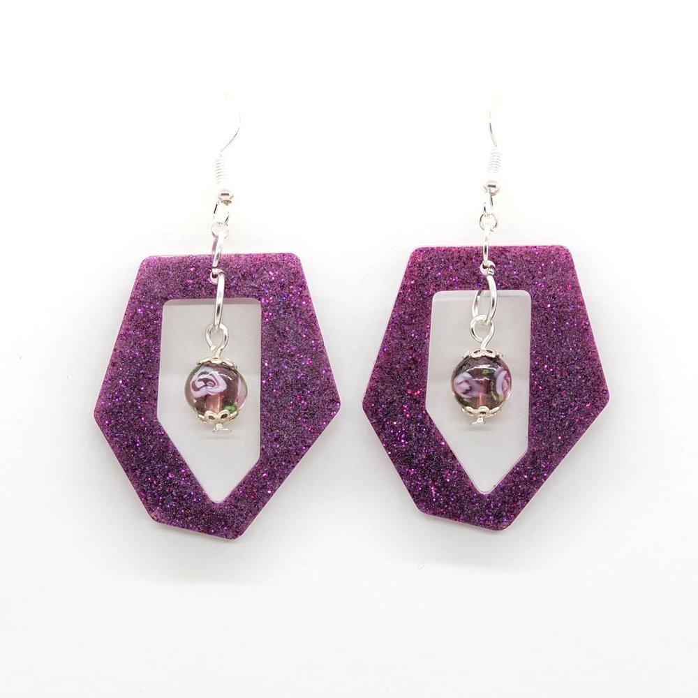 Irregular Purple Earrings